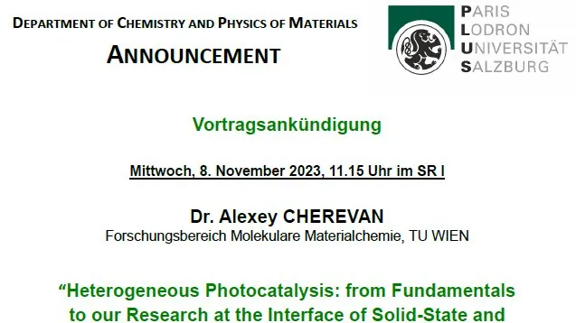 Glad to be invited to give a talk at the University of Salzburg next Wednesday