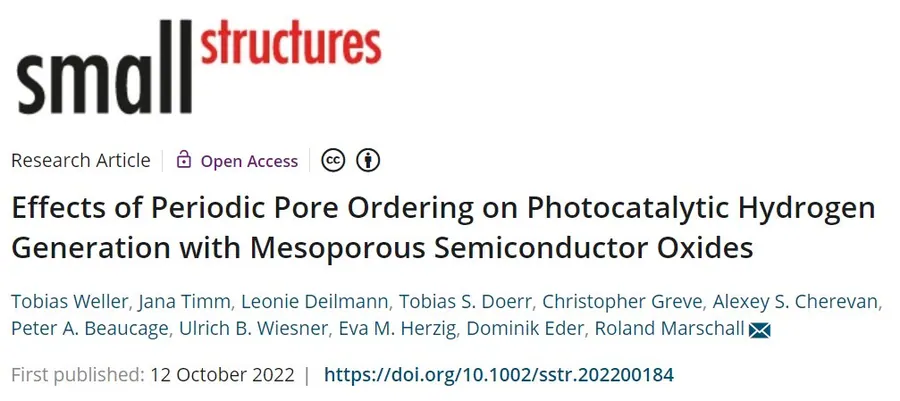 Congrats to on this publication on the effect of pore ordering on the photocatalytic performance examining the promising