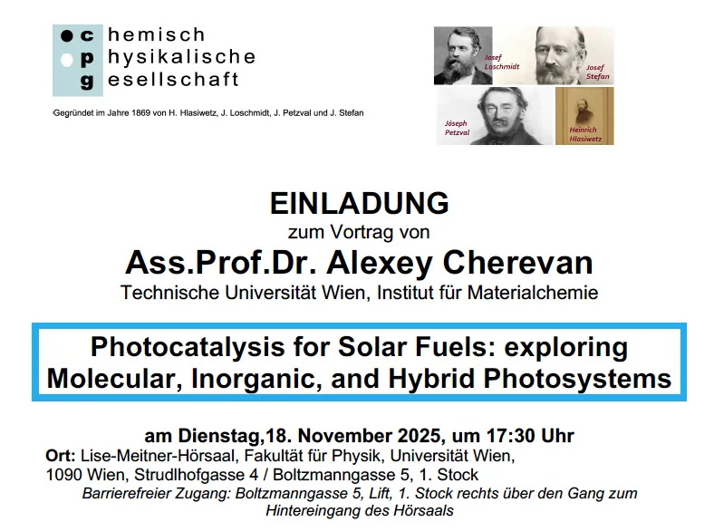 Glad to be invited to give a talk at the Chemical-Physical Society (CPG) of Vienna on Tuesday, 18.11.2025